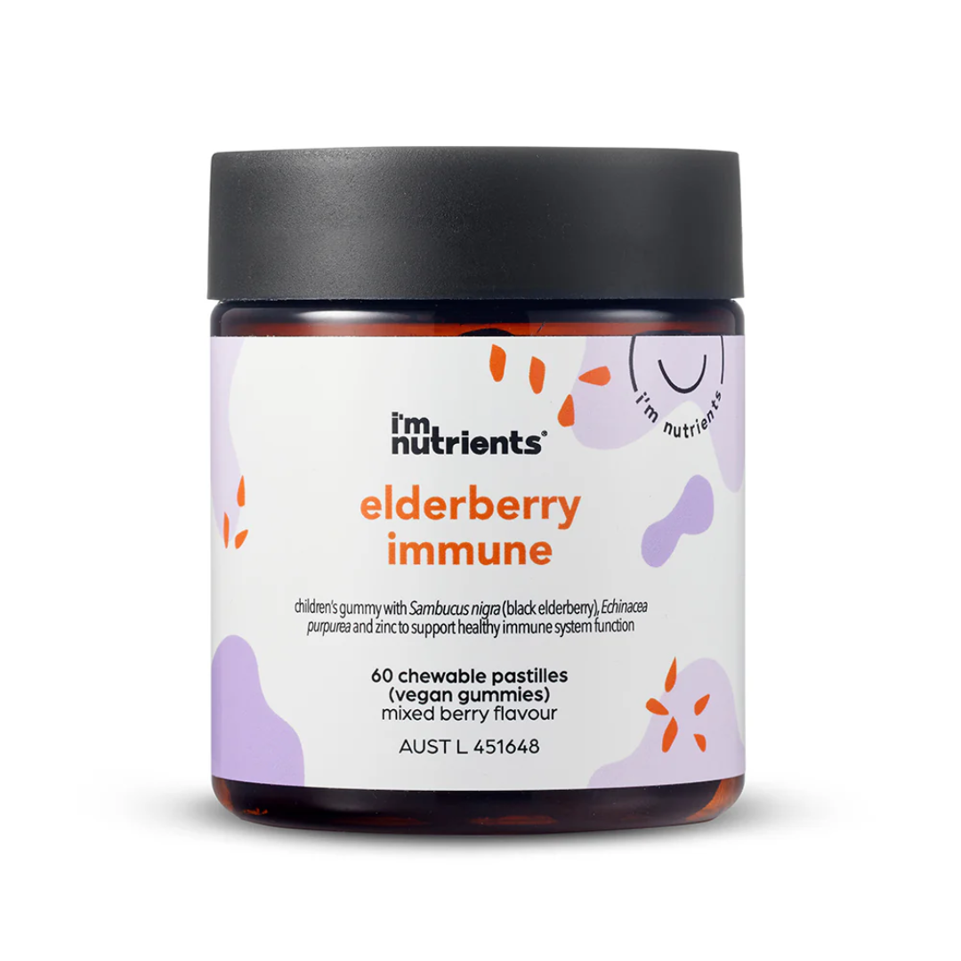 Elderberry Immune Gummies Supplement for Kids, with Echinacea + Zinc, 60 Gummies